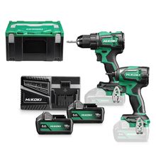 Комплект акумулаторни инструменти HiKOKI - Hitachi    с 2 батерии и зарядно, DS18DE, WH18DE, 18 V, 5 Ah KC18DEWBZ