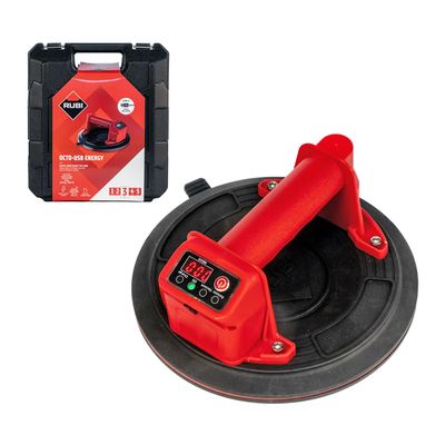 Вендуза Rubi акумулаторна за плоскости с дигитален манометър   с 1 батерия и USB кабел, 3.7 V, 2 Ah, 220 мм, 140 кг Octo-USB Energy