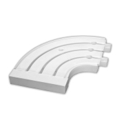 Ъгъл Karpol завършващ за корниз триканален бял - product - 172 KLF 232