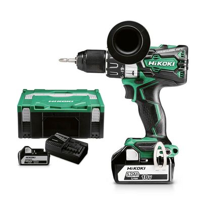 Акумулаторна бормашина HiKOKI - Hitachi    с 2 батерии и зарядно, 18 V, 5 Ah, 136 Nm, 0-500/0-2100 об./мин, 1.5-13 мм, DS18DBL2