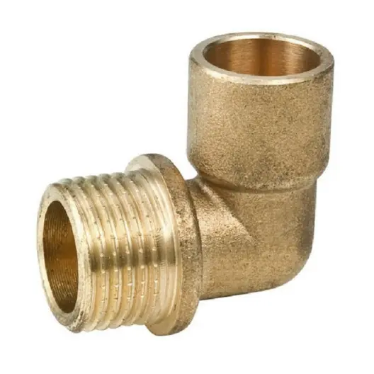Коляно CherBros месингово с външна резба за запояване ф 15 мм х 1/2", 90 °, 0940