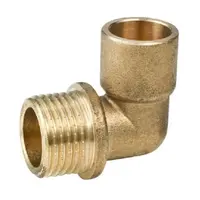 Коляно CherBros месингово с външна резба за запояване ф 22 мм х 3/4", 90 °, 0940