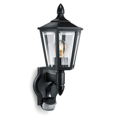Лампа Steinel фасадна  със сензор 60 W, E27, черна, 230 V, L 15