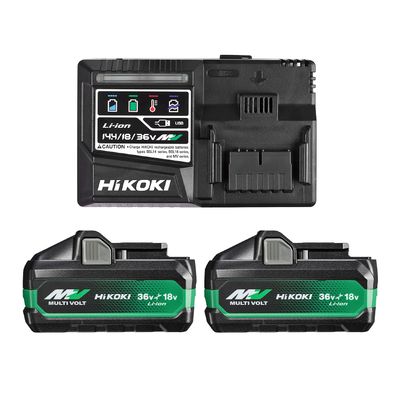 Акумулаторна батерия HiKOKI - Hitachi Li-Ion със зарядно у-во   36/18 V, 4/8 Ah, 2 бр. UC18YSL3-WJZ