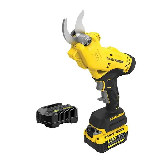 Акумулаторна лозарска ножица Stanley    с 1 батерия и зарядно, 18 V, 4 Ah, ф 32 мм, SFMCPP32M1