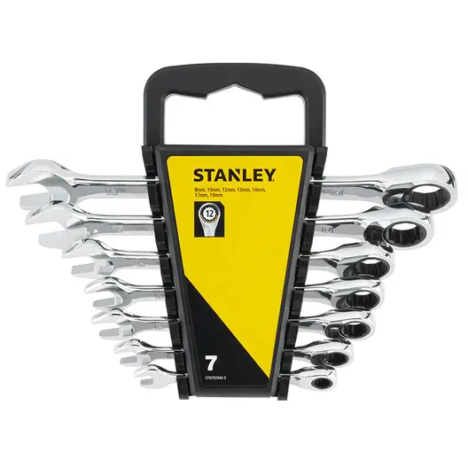 Звездогаечен ключ Stanley 6-стен/12-стен с тресчотка комплект   8-19 мм, 7 бр., STMT82846-0
