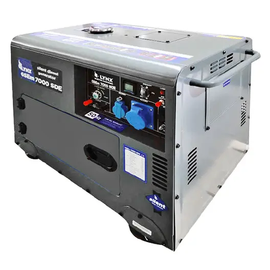 Дизелов генератор за ток LYNX Elektro Maschinen монофазен   6500 W, 14 к.с., 28.26 A, 230 V, GSEm 7000 SDE