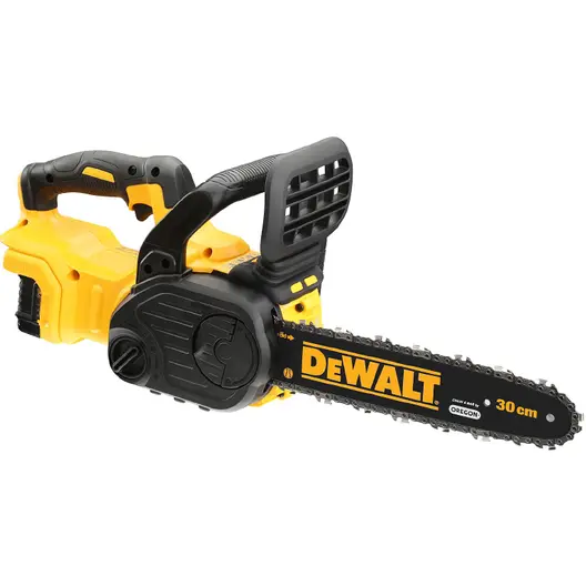 Акумулаторна резачка за дърва DeWALT    с 1 батерия и зарядно, 18 V, 5 Ah, 30 см, 3/8 ", 1.1 мм, 45 звена, DCM565P1