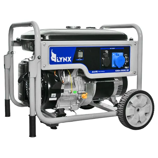 Бензинов генератор за ток LYNX Elektro Maschinen монофазен   5000 W, 12.5 к.с., 21.7 A, 230 V, GSEm 6000 SB
