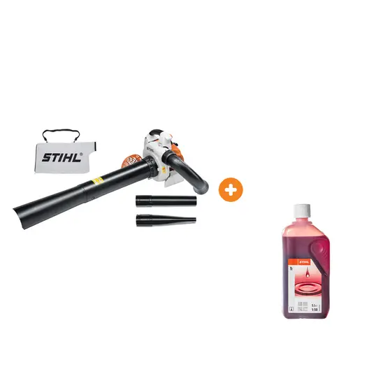 Въздуходувка STIHL прахосмукачка бензинова 800 W, 27.2 см3, 770 м3/ч SH 86 с масло STIHL двутактово 1 л HP