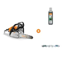 Бензинова резачка за дърва STIHL 1400 W, 35 см, 3/8 ", 1.3 мм MS 172 с масло STIHL двутактово 0.1 л HP Super и верига STIHL за верижен трион 35 см, 3/8 ", 1.3 мм, 50 звена Picco Super