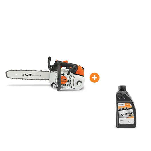 Бензинова резачка за дърва STIHL 1800 W, 35 см, 3/8 ", 1.3 мм MS 201 TC-M с масло STIHL за вериги на верижни триони 1 л ForestPlus