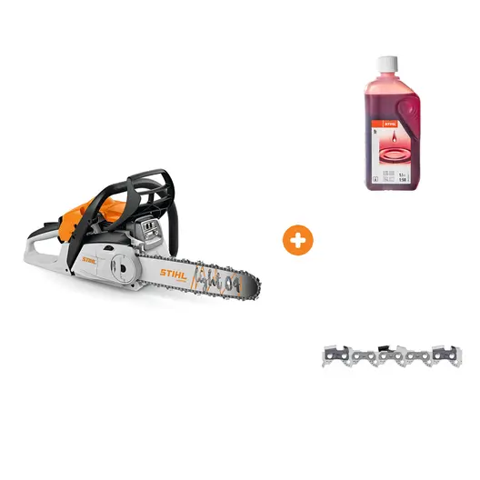 Бензинова резачка за дърва STIHL 1800 W, 40 см, 3/8 " MS 212 C-BE с масло STIHL двутактово 1 л HP и верига STIHL за верижен трион 40 см, 3/8 ", 1.3 мм, 55 звена Picco Super 3