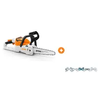 Акумулаторна резачка за дърва STIHL с 1 батерия и зарядно, 36 V, 3.9 Ah, 30 см, 1/4 ", 1.1 мм MSA 60 C-B с верига STIHL за верижен трион 30 см, 1/4 ", 1.1 мм, 64 звена Picco Micro Mini 3