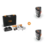 Акумулаторна резачка за дърва STIHL с 2 батерии и зарядно, 2x10.8 V, 2.1 Ah, 15 см, 1/4 ", 1.1 мм GTA 40 с 2 броя акумулаторна батерия STIHL Li-Ion за електроинструменти 10.8 V, 2.6 Ah AS 2