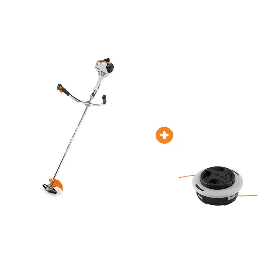 Моторна коса STIHL 0.75 kW, 1 к.с., 27.2 см3 FS 55 с глава за тример с корда STIHL двуконечна полуавтоматична 120 мм, за корда 2.4-2.7 мм, FS 55, FS 70 C-E, FS80, FS 87, FS 90, FS 100, FS 120, FS 130, FS 250 AutoCut C 26-2
