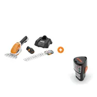 Акумулаторна ножица за трева STIHL и храсти с 1 батерия и зарядно, 10.8 V, 2 Ah, 200 мм HSA 26 с акумулаторна батерия STIHL Li-Ion за електроинструменти 10.8 V, 2.6 Ah AS 2