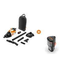 Акумулаторна прахосмукачка STIHL за сухо почистване с 1 батерия и зарядно, 10.8 V, 2.6 Ah, 1026 л/мин, 0.75 л SEA 20 с акумулаторна батерия STIHL Li-Ion за електроинструменти 10.8 V, 2.6 Ah AS 2