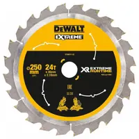 Диск циркулярен за рязане DeWALT на дърво грубо напречно  с HM пластини   250 мм, 30 мм, 2.16 мм, 24 z, Extreme Runtime