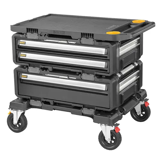 Шкаф DeWALT пластмасов подвижен модулен   860х760х660 мм, 200 кг, черен, Toughsystem 2.0