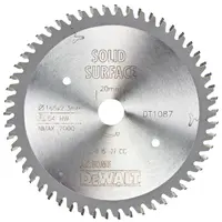 Диск циркулярен за рязане DeWALT на дърво фино напречно надлъжно с HM пластини   165 мм, 20 мм, 2 мм, 54 z, Extreme