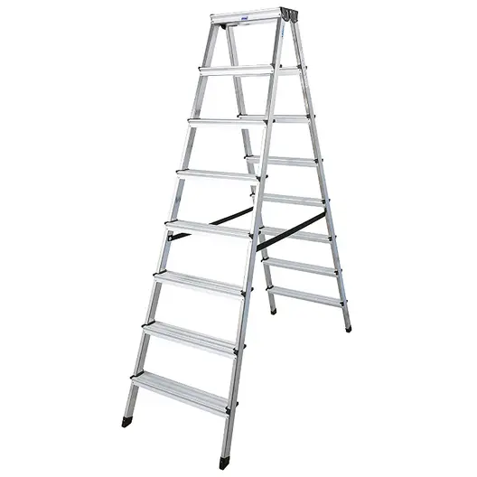 Стълба алуминиева Krause двустранна домакинска   2x8 бр., 150 кг, 3.30 м, Dopplo