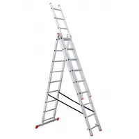 Стълба алуминиева STS трираменна професионална   3x9 бр., 150 кг, 5.93 м, 
