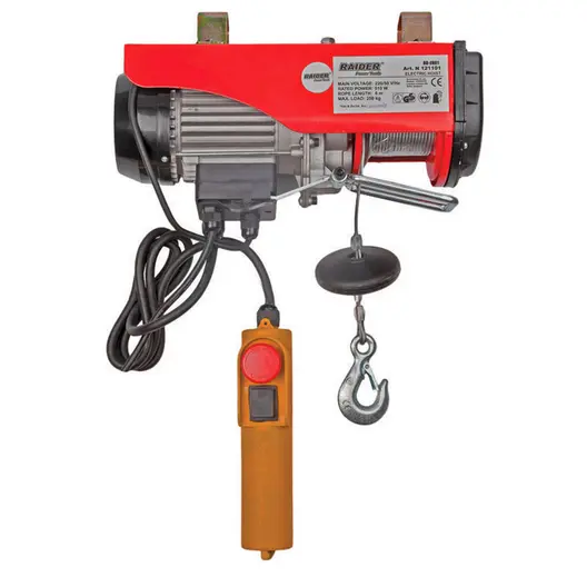 Телфер електрически Raider със стоманено въже   0.25/0.5 т, 1020 W, RD-EH02