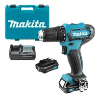 Акумулаторен винтоверт Makita с колекторен двигател   с 2 батерии и зарядно, 12 V, 2 Ah, 30 Nm, 0.8-10 мм, DF333DWAE