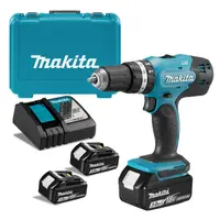 Акумулаторен винтоверт Makita ударен   с 3 батерии и зарядно, 18 V, 3 Ah, 42 Nm, 1.5-13 мм, DHP453RFE3