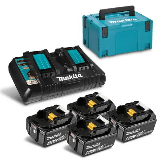 Акумулаторна батерия Makita Li-Ion със зарядно у-во   18 V, 5 Ah, 4 бр., MKP3PT184