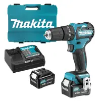 Акумулаторен винтоверт Makita ударен   с 2 батерии и зарядно, 12 V, 4 Ah, 35 Nm, 0.8-10 мм, HP332DSME