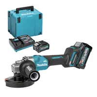 Акумулаторен ъглошлайф Makita    с 2 батерии и зарядно, 40 V, 4 Ah, 125 мм, 8500 об./мин, GA008GM201