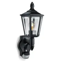 Фасадна лампа със сензор Steinel    60 W, E27, черна, 230 V, L 15