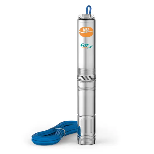 Многостъпална сондажна помпа City Pumps    0.6-3.6 м3/ч, 125-39 м, 1 1/4 ", 2MSP15-4M