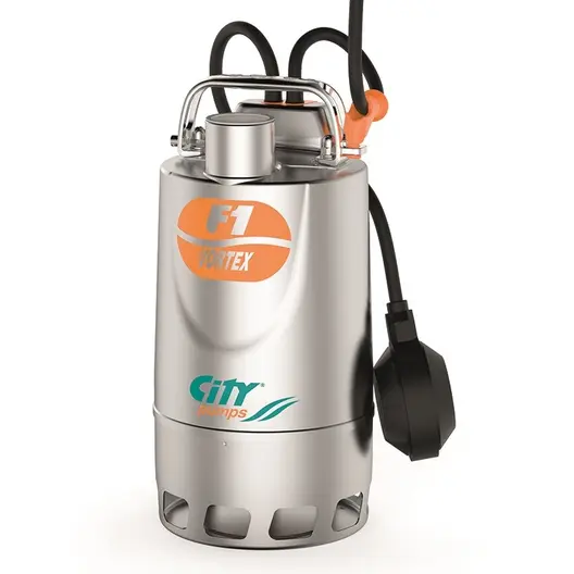 Потопяема дренажна помпа City Pumps за мръсна вода   1.2-10.8 м3/ч, 6.5-2 м, 1 1/4 ", F1/50M VORTEX