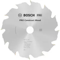 Диск циркулярен за рязане Bosch на дърво грубо с HM пластини   160 мм, 20 мм, 1.6 мм, 12 z, PRO Construct Wood