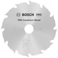 Диск циркулярен за рязане Bosch на дърво грубо с HM пластини   180 мм, 30 мм, 1.6 мм, 12 z, PRO Construct Wood