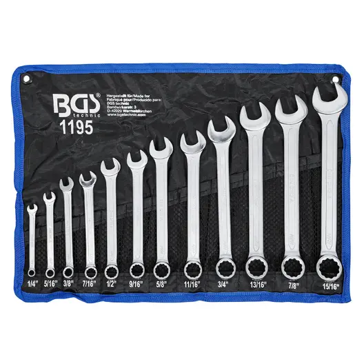 Звездогаечен ключ BGS 6-стен/звезда инчов комплект   1/4" - 15/16 ", 12 бр., DIN3113, 