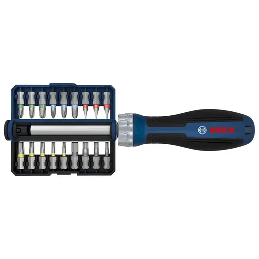 Магнитна отвертка-държач Bosch с тресчотка   1/4" x 207 мм, 