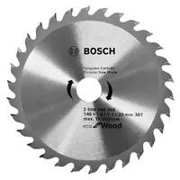 Диск циркулярен за рязане Bosch на дърво грубо с HM пластини   140 мм, 20 мм, 1.1 мм, 30 z, Eco for Wood