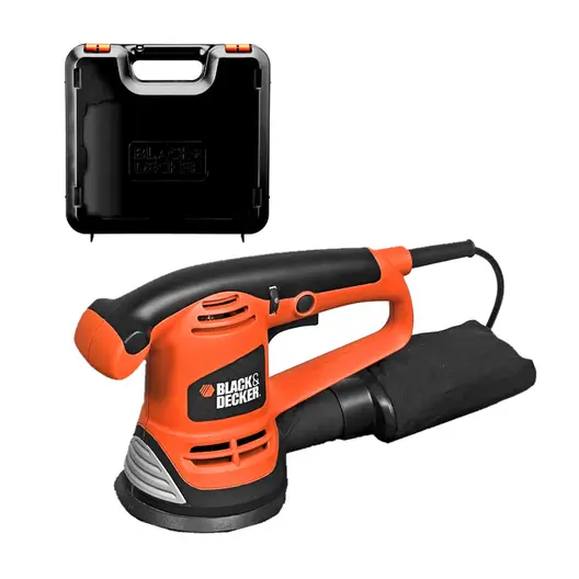 Електрически орбитален шлайф Black & Decker с плавно регулиране   480 W, ф 125 мм, 4000-11 000 об./мин, KA191EK