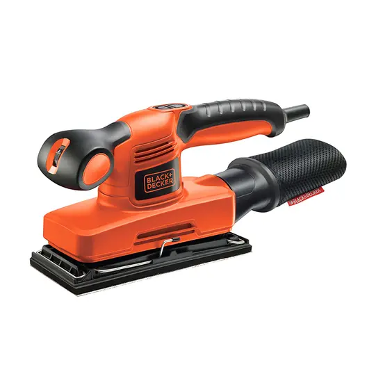 Електрически виброшлайф Black & Decker с правоъгълна плоча и плавно регулиране   240 W, 14 000-30 000 хода/мин, 92x230 мм, KA320EKA