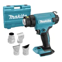 Пистолет за горещ въздух Makita акумулаторен в куфар с аксесоари   без батерия и зарядно, 18 V, 120-200 л/мин, 550 °C, DHG181ZK