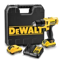 Акумулаторен винтоверт DeWALT с колекторен двигател   с 2 батерии и зарядно, 10.8 V, 2 Ah, 24 Nm, 1-10 мм, DCD710D2