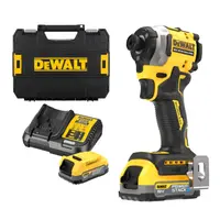 Акумулаторен гайковерт DeWALT с безчетков двигател   с 2 батерии и зарядно, 18 V, 1.7 Ah, 206.2 Nm, шестостен, 1/4", DCF850E2T
