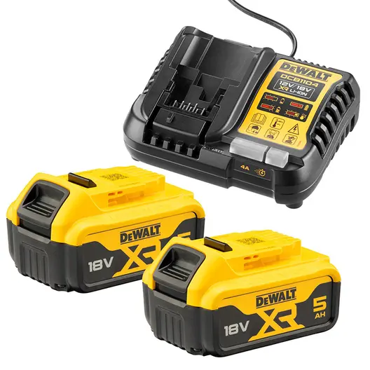 Акумулаторна батерия DeWALT Li-Ion със зарядно у-во   18 V, 5 Ah, 2 бр., DCB1104P2