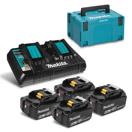 Акумулаторна батерия Makita Li-Ion със зарядно у-во   18 V, 6 Ah, 4 бр., BL1860 Set