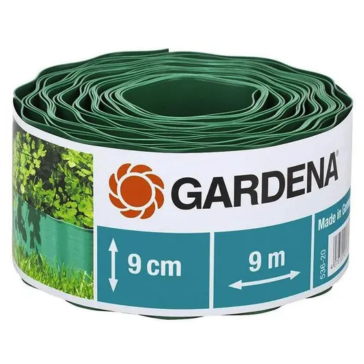 Ограничителна лента  Gardena за оформяне на тревни площи   зелена, 90 мм, 9 м, 
