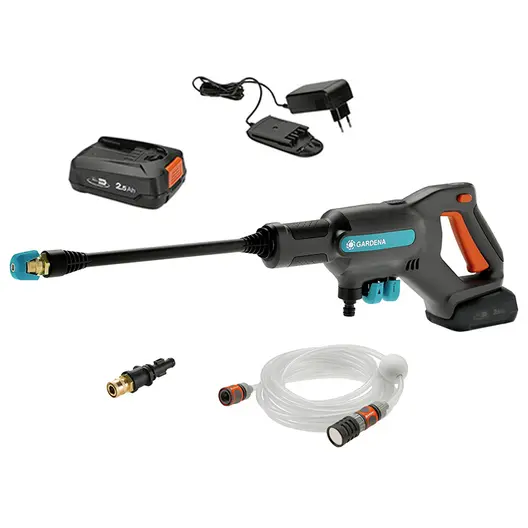 Акумулаторна водоструйка Gardena    с 1 батерия и зарядно, 18 V, 2.5 Ah, 250 л/ч, 24 bar, AquaClean 24/18V P4A